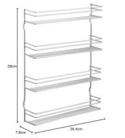 Metaltex Space Saver Smart Kitchen Pepito Kruidenrek 5 Etages 36x8x58 cm Zilver - thumbnail