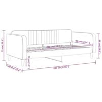 Slaapbank 90x200 cm fluweel geel - thumbnail