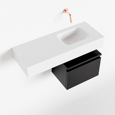 MONDIAZ ANDOR 40cm toiletmeubel urban. LEX 80cm wastafel talc rechts geen kraangat