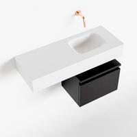 MONDIAZ ANDOR 40cm toiletmeubel urban. LEX 80cm wastafel talc rechts geen kraangat - thumbnail