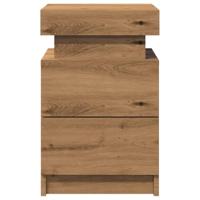 Nachtkastjes 2 st met LED 35x39x55 cm hout artisanaal eiken - thumbnail