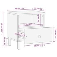 Nachtkastje 40x33x46 cm massief mangohout - thumbnail