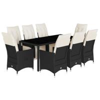 9-delige Tuinset poly rattan zwart - thumbnail