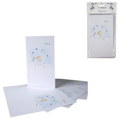 Menukaarten vlinder wit 17 cm DIY set van 6 | 24 stuks