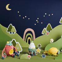 BADABULLE pluchen nachtlampje - Model: BARNABE, projectie om zachtjes in slaap te vallen - thumbnail