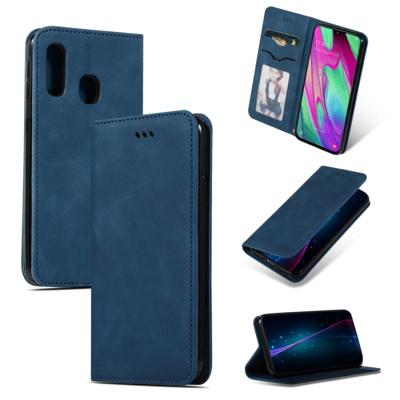 Retro huid voelen Business magnetische horizontale Flip lederen case voor Samsung Galaxy A40 (marineblauw) Retro huid voelen Business magnetische horizontale Flip lederen case voor Samsung Galaxy A40 (marineblauw)