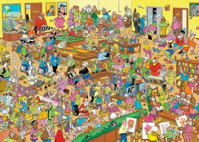Jumbo Jan Van Haasteren Puzzel Het Bejaardentehuis 1000 Stukjes + Poster - thumbnail