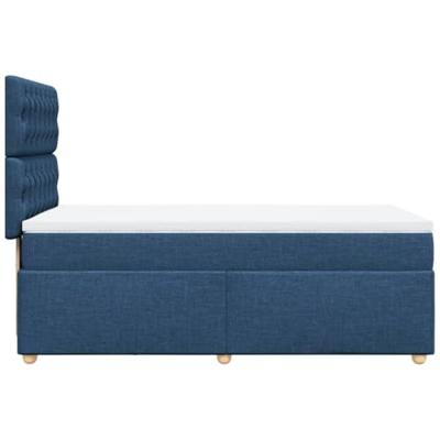 Boxspring met matras stof blauw 100x200 cm