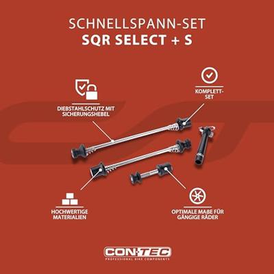 CONTEC schnellspann-set "sqr select + s" ct qr set sqr select+ s limousine black