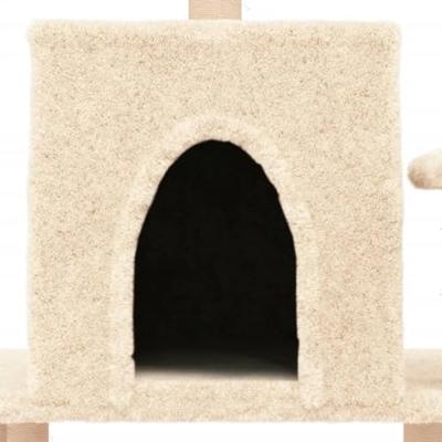 Kattenmeubel met sisal krabpalen 122 cm crmekleurig - thumbnail