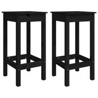 Barstoelen 2 st 40x40x78 cm massief grenenhout zwart - thumbnail
