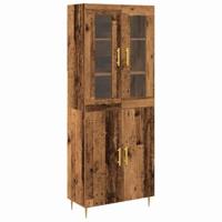 Hoge kast 2 pcs Oudhout 69,5 x 34 x 180 cm Bewerkt hout - thumbnail