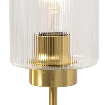 QAZQA Art Deco tafellamp goud met glas 2-lichts - Laura