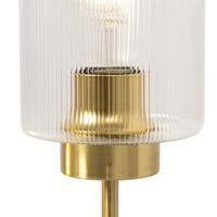 QAZQA Art Deco tafellamp goud met glas 2-lichts - Laura - thumbnail