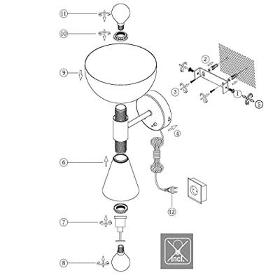 Steinhauer Design wandlampFastlast Up - Down zwart met smoke glas - 2570ZW