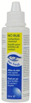 Eyefresh No rub alles-in-1 vloeistof zachte lenzen 100 Milliliter Eyefresh No rub alles-in-1 vloeistof zachte lenzen 100 Milliliter