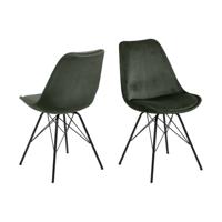 Bendt Eetkamerstoel 'Liva' Velvet, kleur Forest Green - thumbnail