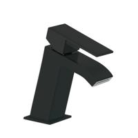 Wastafelmengkraan Tres Cuadro 1-Hendel Uitloop Recht 7 cm met Waterval Vierkant Mat Zwart Tres - thumbnail