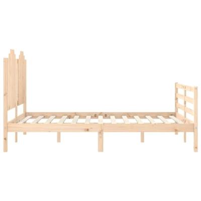 Bedframe met hoofdbord massief hout 140x200 cm