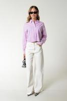Colourful Rebel Aliya Stripe Boxy Blouse | Orchid Pink - thumbnail