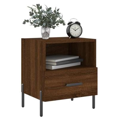 Nachtkastjes 2 st 40x35x47,5 cm bewerkt hout bruin eikenkleur