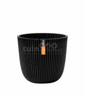 Capi nature groove bol bloempot 21.5x20 cm zwart - thumbnail