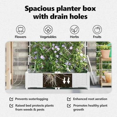 Tuin Bloempot 2 pcs Wit Staal