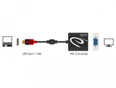 Delock 62994 Adapter USB Type-C male > VGA female (DP Alt Mode)