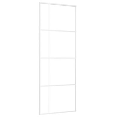 VidaXL Schuifdeur 76x205 cm mat esg-glas en aluminium wit
