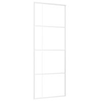 VidaXL Schuifdeur 76x205 cm mat esg-glas en aluminium wit - thumbnail