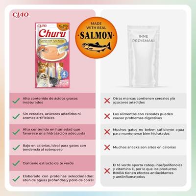 INABA Churu Salmon with tuna recipe - Kattensnoepje - 4x14g