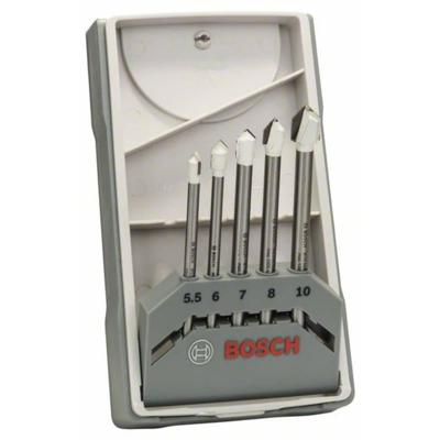 Bosch Accessories 2608587170 Glas- en keramiekboren 5-delig 5.5 mm, 6 mm, 7 mm, 8 mm, 10 mm Cilinderschacht 1 set(s)
