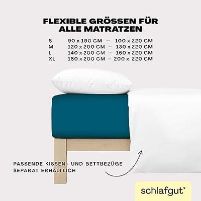 Schlafgut Schlafgut EASY Jersey Elasthan Hoeslaken M - 120x200 - 130x220 530 Petrol Deep - thumbnail