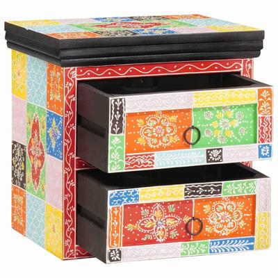 Nachtkastje Multikleur 40 x 30 x 40 cm Massief mangohout