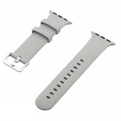By Qubix - Rubberen sportbandje met gesp - Grijs - Compatible met Apple Watch 38mm / 40mm / 41mm / 42mm - Compatible Apple watch bandjes