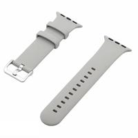 By Qubix - Rubberen sportbandje met gesp - Grijs - Compatible met Apple Watch 38mm / 40mm / 41mm / 42mm - Compatible Apple watch bandjes - thumbnail