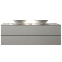 Badkamermeubelset Gliss Zeus 180 cm Hoogglans Wit Met Waskom - thumbnail