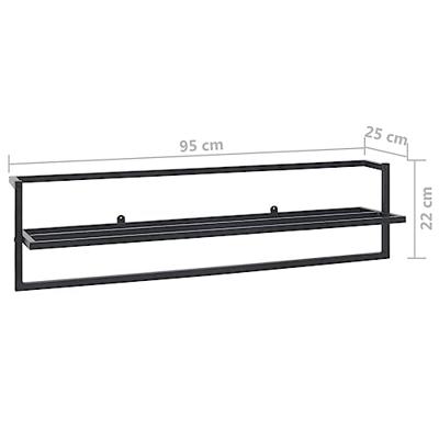 VidaXL Handdoekenrek 95x25x22 cm ijzer zwart VidaXL Handdoekenrek 95x25x22 cm ijzer zwart
