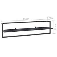 VidaXL Handdoekenrek 95x25x22 cm ijzer zwart - thumbnail