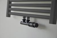 Riko set thermostatisch onderblok haaks-rechts mat zwart - thumbnail