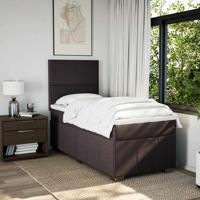 Boxspring met matras stof donkerbruin 100x200 cm - thumbnail