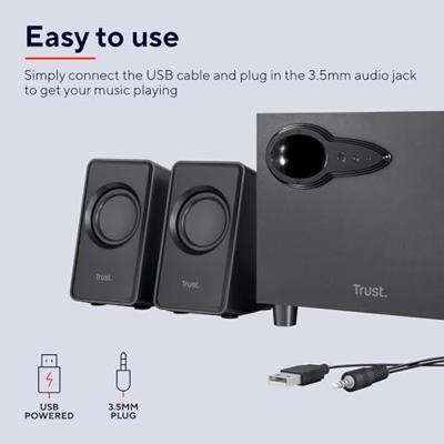 Trust Avora 2.1 subwoofer luidsprekerset PC speaker Zwart