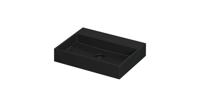 INK United Wastafel Porselein Zonder Kraangat incl. Porseleinen Click Plug en Verborgen Overloop Systeem - 600x450x110 mm - Mat Zwart - thumbnail