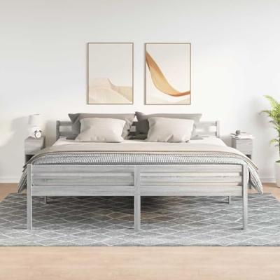 Nachtkastjes 2 st met lade 20x36x60 cm grijs sonoma eikenkleur