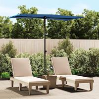 VidaXL Parasol met aluminium paal 180x110 cm azuurblauw - thumbnail