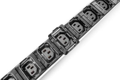 Digitus DN-95452 19 inch Stekkerdoos voor patchkast 1 HE Apparaatcontactdoos C13 10A, Apparaatcontactdoos C19 16A Vast inbouw, Incl. 2 metalen houders Geschikt