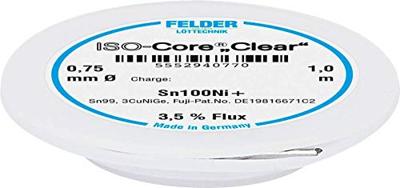 Felder ISO-Core Clear Sn100Ni+ Soldeertin, loodvrij Spoel Sn99,25Cu0,7Ni0,05 0.75 mm Felder ISO-Core Clear Sn100Ni+ Soldeertin, loodvrij Spoel Sn99,25Cu0,7Ni0,05 0.75 mm