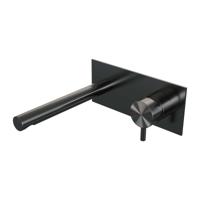 BRAUER Gunmetal Edition inbouw wastafelmengkraan met rechte uitloop en afdekplaat model B1 gunmetal geborsteld PVD - thumbnail