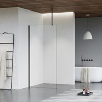 Fortifura Galeria inloopdouche - 50x200cm - helder glas - plafondarm - Geborsteld Gunmetal PVD SW797919/SW797907/SW804545 - thumbnail