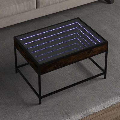 Salontafel met Infinity LED 70x50x41 cm gerookt eikenkleurig